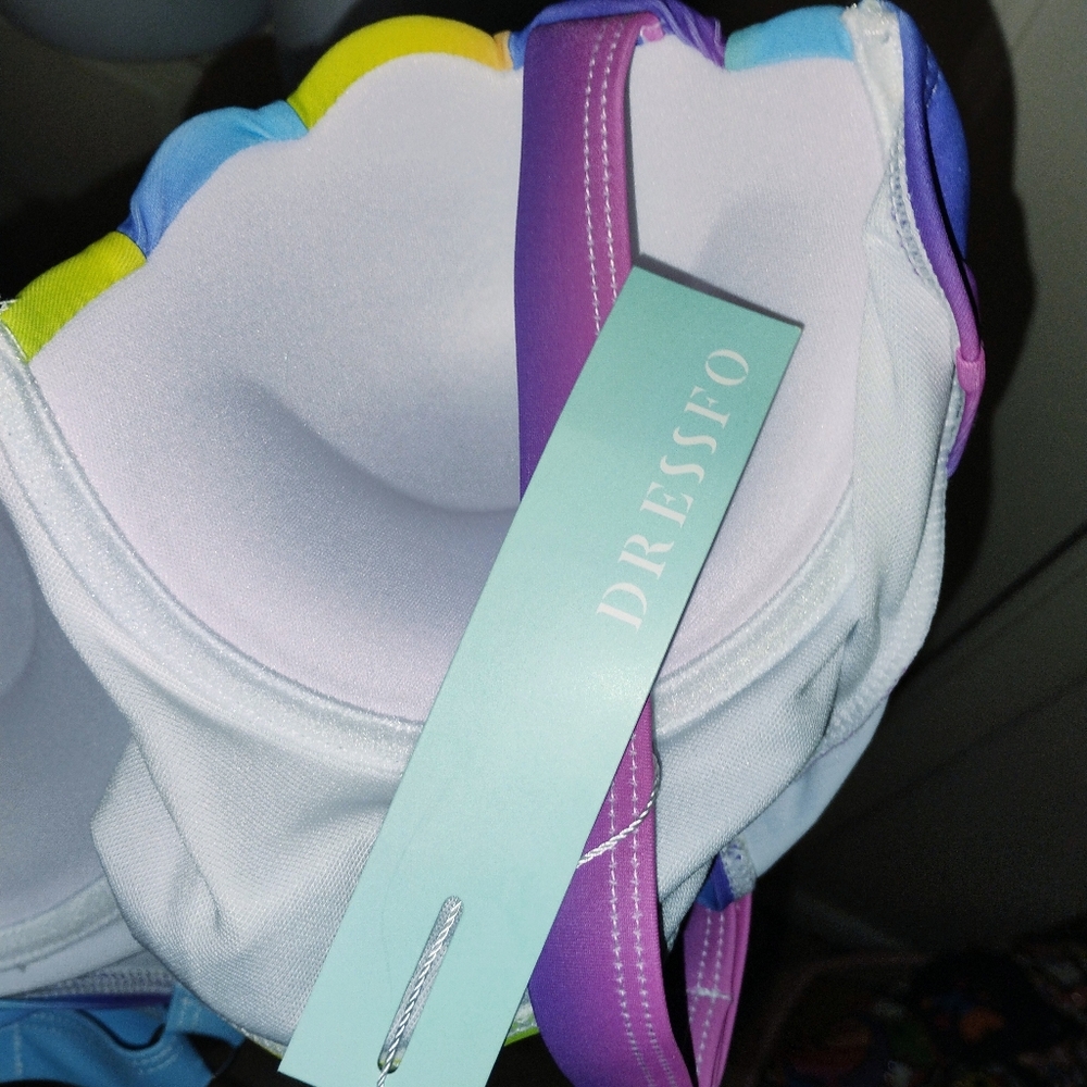 DRESSFO Multicolor Striped Bikini Set - Picture 4 of 4